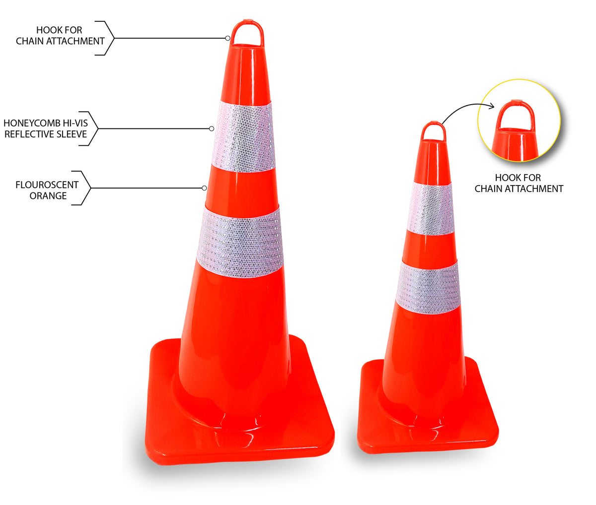PVC TRAFFIC CONE WITH HOOK