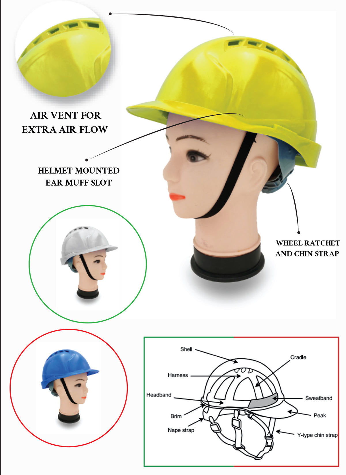 SAFETY HELMET – VENTED – (H1R)