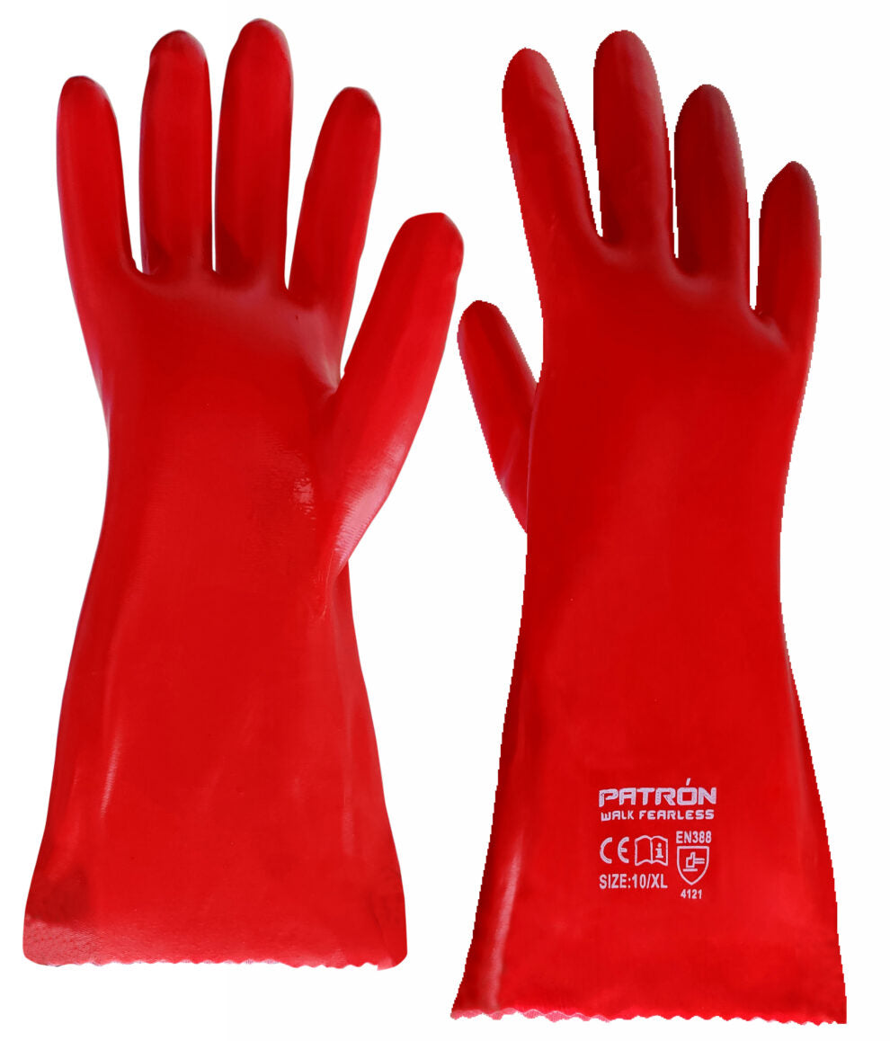 Red Chemical Resistant Gloves – (RPVC)