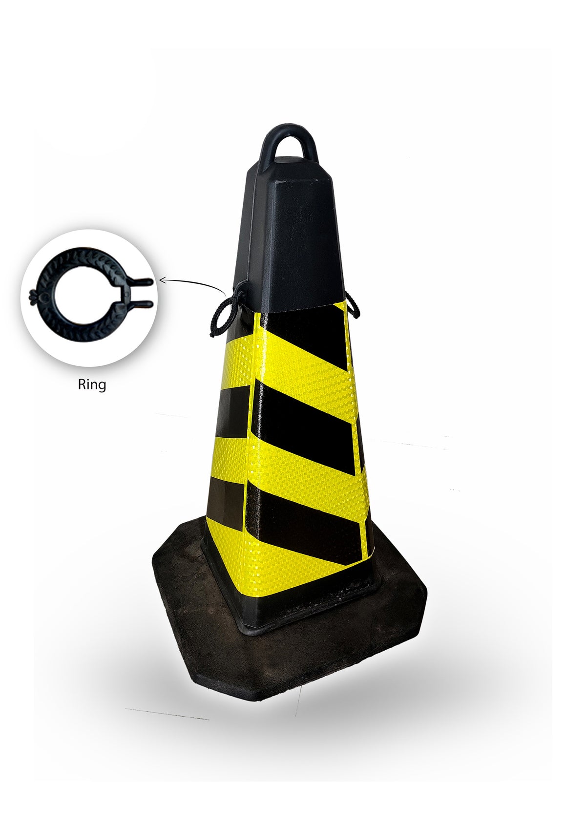 RUBBER TRAFFIC CONE WITH RING