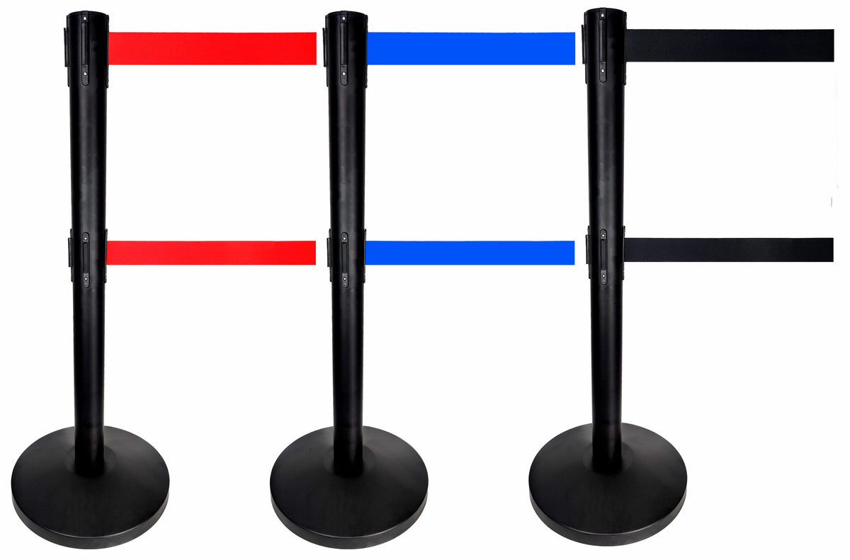 DOUBLE BELT RETRACTABLE BARRIER
