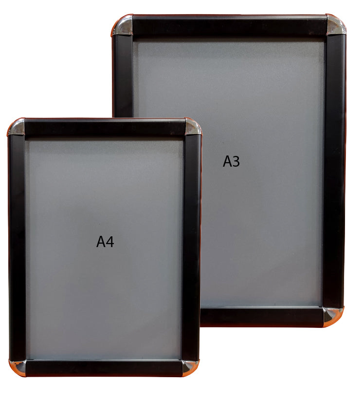 Wall Mounted Round Corner Display Frame – Black – (TS1035 / TS 1037)
