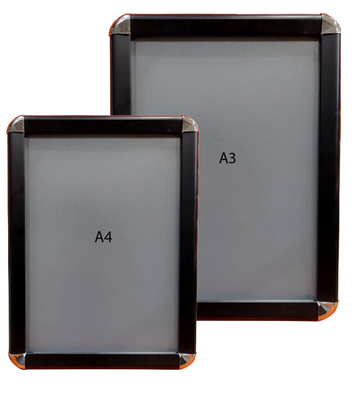 Wall Mounted Round Corner Display Frame – Black – (TS1035 / TS 1037)