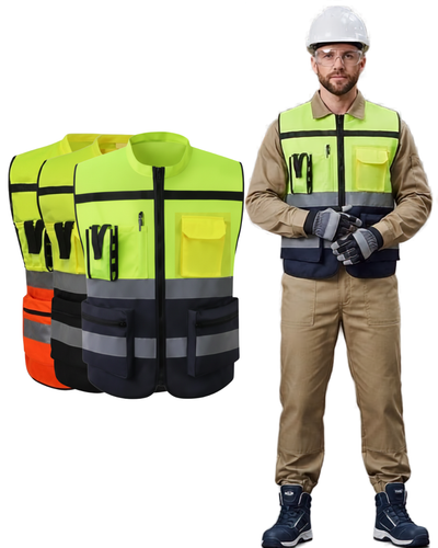 Safety Jacket With Colar Multi Color
