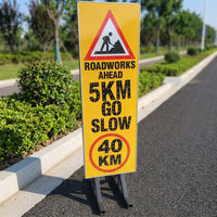 Solar Road Sign 150 x50CM W/Solar Panel 8W - YF-SS-05