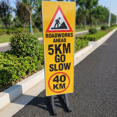 Solar Road Sign 150 x50CM W/Solar Panel 8W - YF-SS-05