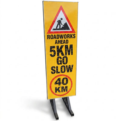 Solar Road Sign 150 x50CM W/Solar Panel 8W - YF-SS-05