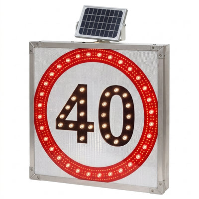 Solar Road Sign 60x60CM W/Solar Panel 5W