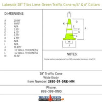 Traffic Cone With Reflective Tape (Green)
