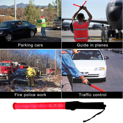 Reflective Traffic Baton (Red & Green)