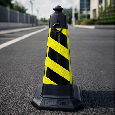 TRAFFIC CONE YELLOW/BLACK 75 CM