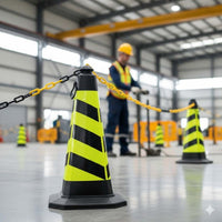 TRAFFIC CONE YELLOW/BLACK 75 CM